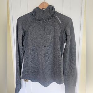 Brooks Heather Gray Athletic Quarter‑Zip Pullover Size M